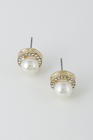 Formal Faux Pearl Rhinestone Earrings 6HBI2